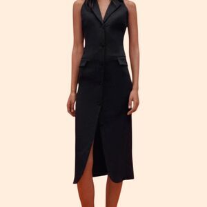 Zara Tailored Linen Midi Dress